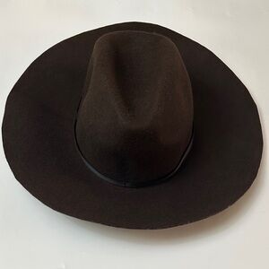American Eagle Outfitters Dark Brown Felt Wide-Brim Fedora